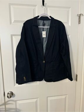 J.Crew Blue Denim-Effect Jacket NWT
